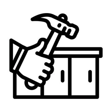 Kitchen worktop repair line icon vector illustration Stock Illustration