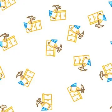 Kitchen worktop repair vector seamless pattern Stock Illustration