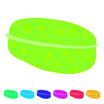 Kitchen yellow sponge vector cartoon graphic Stock Illustration