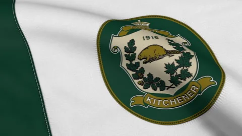 Kitchener City Flag, Ontario Loop Stock Footage 241228340