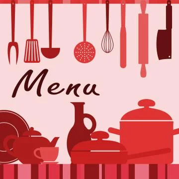 Kitchenware and cooking process Illustrazione stock