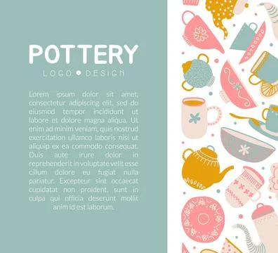 Kitchenware and Pottery Workshop Banner Design Vector Template Stock Illustration