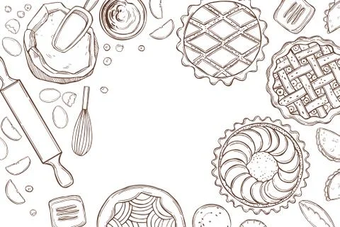 Kitchenware  for baking pies.  Vector  illustration. Stock Illustration