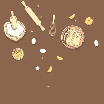 Kitchenware  for baking pies.  Vector  illustration. 库存插图