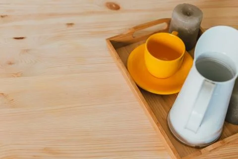 .Kitchenware, concept of home decor kitchen, front view Stock Photos