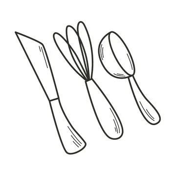 Kitchenware doodle sketch style Stock Illustration
