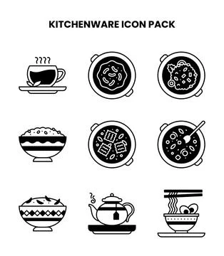 Kitchenware DuoTone Scalable Icons Pack Stock Illustration