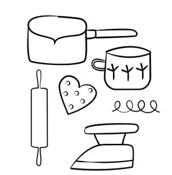 Kitchenware flat illustration Stock Illustration