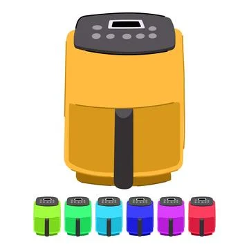 Kitchenware fryer cooking vector cartoon graphic Stock Illustration