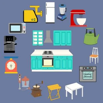 Kitchenware Icons Set 스톡 일러스트