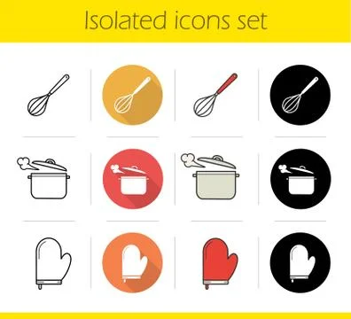 Kitchenware icons set Stock Illustration