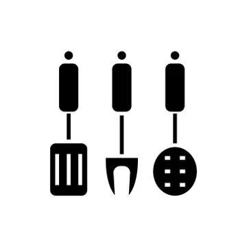 Kitchenware - kitchen accessories icon, vector illustration, black sign on Stock Illustration