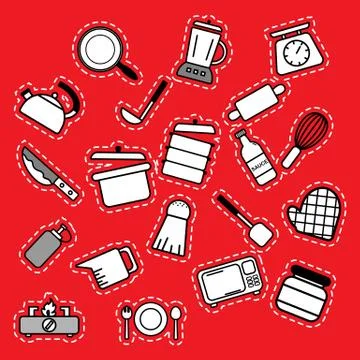 Kitchenware outline icons for tools and appliances equipment isolated vecto.. Stock Illustration