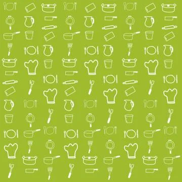 Kitchenware pattern. Stock Illustration