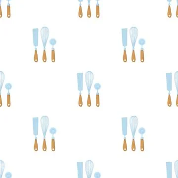 Kitchenware pattern seamless vector Stock Illustration