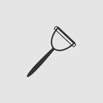 Kitchenware peeler icon flat. Stock Illustration