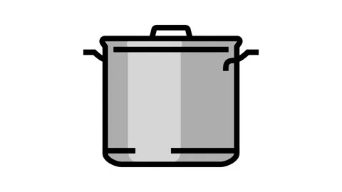 Kitchenware pot cooking color icon animation Stock Footage 326101641