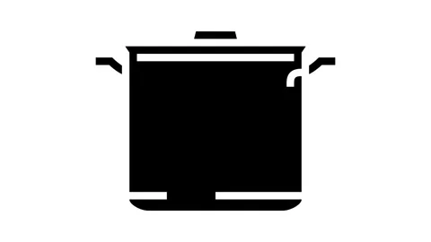Kitchenware pot cooking glyph icon animation Stock Footage 326159511