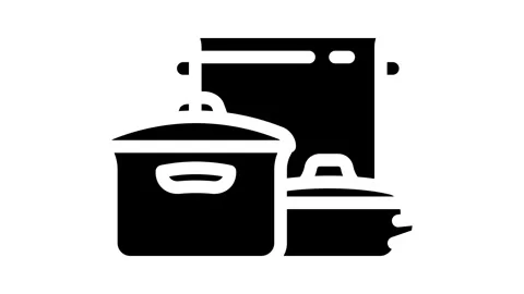 Kitchenware pot cooking glyph icon animation Stock Footage 326747089