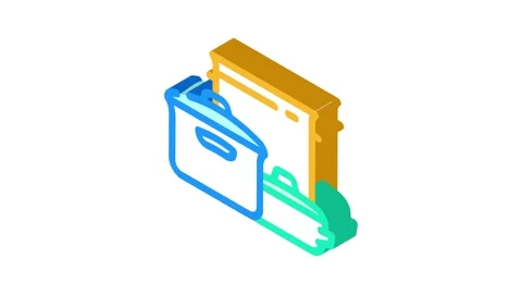 Kitchenware pot cooking isometric icon animation Vidéo 327295460