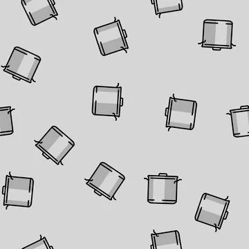 Kitchenware pot cooking vector seamless pattern Stock Illustration