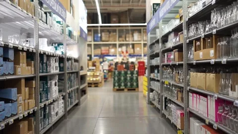 Kitchenware section in a supermarket Stock Footage 258295145