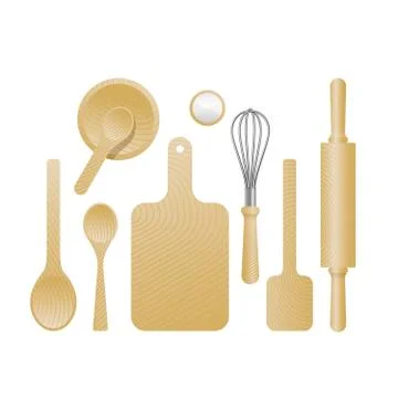 Kitchenware set in top view Stock Illustration