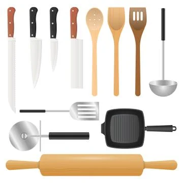 Kitchenware set vector design illustration isolated on white background Stock Illustration