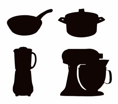 Kitchenware silhouette Stock Illustration