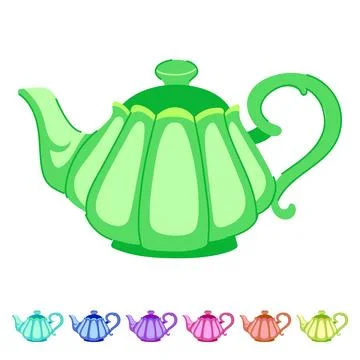 Kitchenware teapot ceramic vector cartoon graphic Stock Illustration
