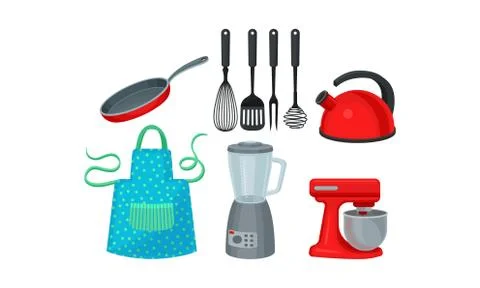 Kitchenware, Utensil And Tools For Cooking Vector Illustration Set Isolated On Stock Illustration