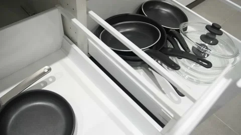 Kitchenware. Utensils for cooking in a box. Utensils in the kitchen. Stock Footage 179136444