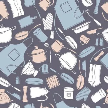 Kitchenware. Vector  pattern Stock Illustration