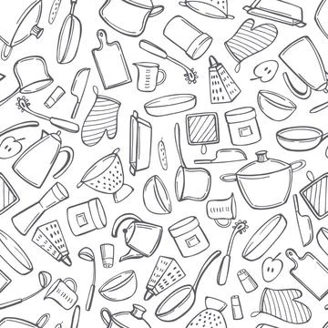 Kitchenware. Vector  pattern Stock Illustration