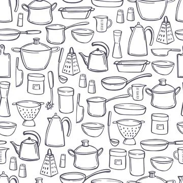 Kitchenware. Vector  pattern Stock Illustration