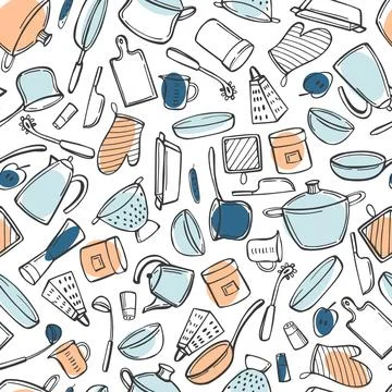 Kitchenware. Vector  pattern Illustrazione stock