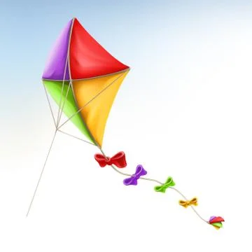 Kite, 3d vector icon Stock Illustration