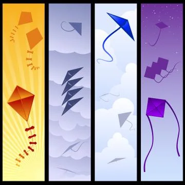 Kite banners Stock Illustration