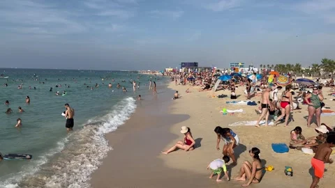 Kite Beach in Dubai. Dubai UAE 6 September 2026. Stock Footage 345371577