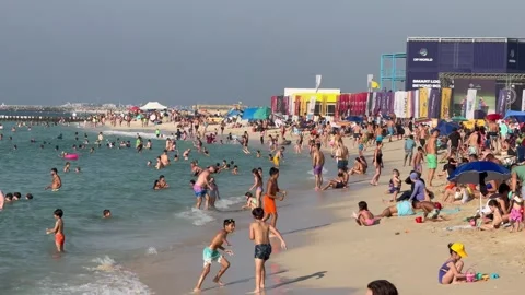 Kite Beach in Dubai. Dubai UAE 6 September 2026. Stock Footage 345371613