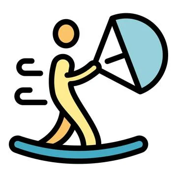 Kite board icon vector flat Illustrazione stock