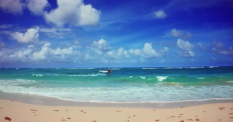 Kite boarding, jump over the camera. Video stock 51775496