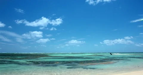 Kite boarding,  jump over the camera. Video stock 51880067