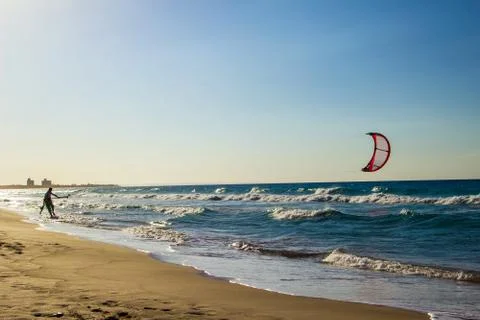 Kite boarding 스톡 사진
