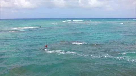 Kite boarding, shooting with drone. Stock Footage 51688142
