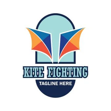 Kite fighting logo with text space for your slogan Stock Illustration
