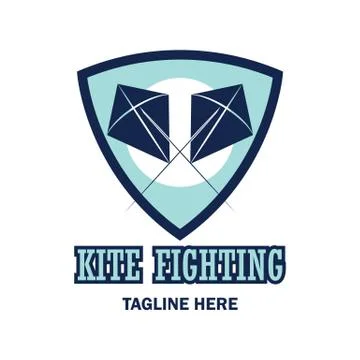 Kite fighting logo with text space for your slogan Stock Illustration