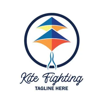 Kite fighting logo with text space for your slogan Stock Illustration