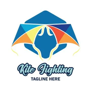 Kite fighting logo with text space for your slogan Stock Illustration