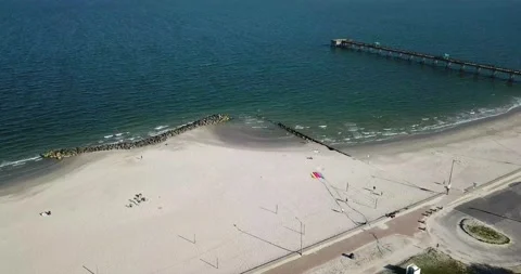 Kite flying above beach 2 Stock Footage 138602250